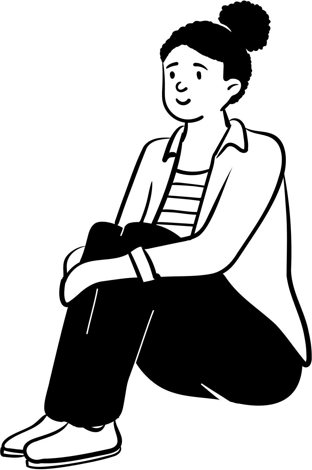 Illustration einer sitzenden Person